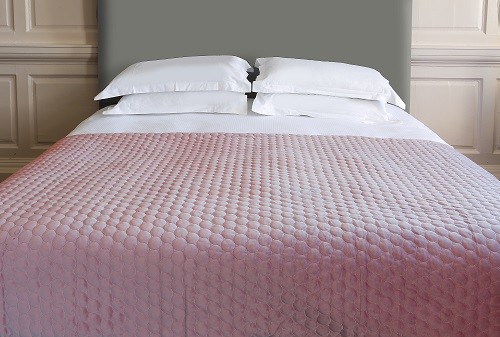 Blush Scatter Box Halo Embroidered Velour Bedspread 140 x 240 Cm