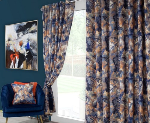 Aria blue curtain